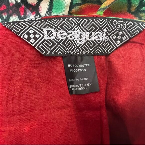 Desigual Rare Pleated Shift Dress Small Colorful Abstract Art to Wear - Picture 9 of 9